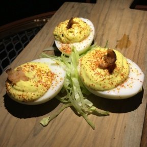 Gluten-free deviled eggs from PHD Terrace at Dream Hotel